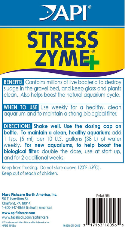 Stress Zyme Bacterial Cleaner, Freshwater and Saltwater Aquarium Water Cleaning Solution