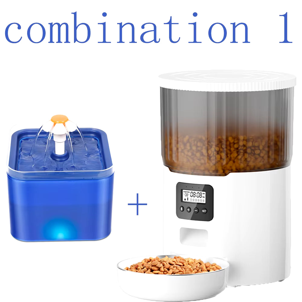 4L Pet Feeder Tuya WIFI Automatic Dog Food Dispenser Smart Cat Feeder 2L Cat Automatic Drinking Fountain Dog Water Feeder