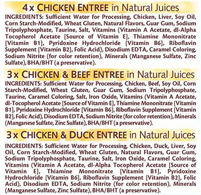 Purrfectly Chicken Variety Pack (4-Chicken, 3-Chicken & Beef, 3-Chicken & Duck) Food for Cats, 10-Count Packages (Pack of 4)