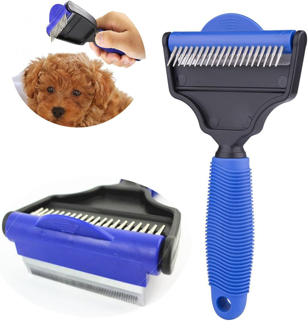 Pet Grooming - the Desheddinator Dog Brush Dog Comb and Undercoat Rake for Dogs Cats + Horses. Cat Brush for Shedding, Cat Grooming Brush, Cat Comb & Cat Groomer at Cat Products. De-Shedding Tool