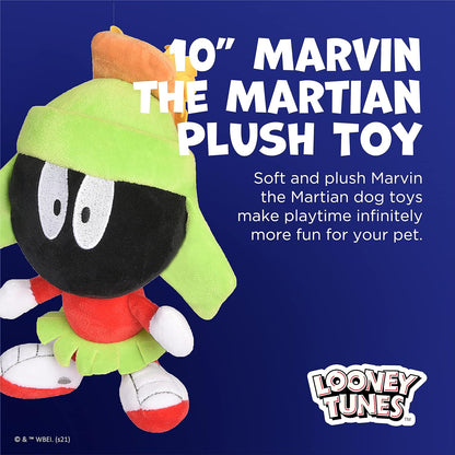 for Pets Marvin the Martian Big Head Plush Dog Toy Stuffed Animal for Dog- Dog Toy for All Dogs - Cute Squeak Toy for Dogs in Green Yellow and Black