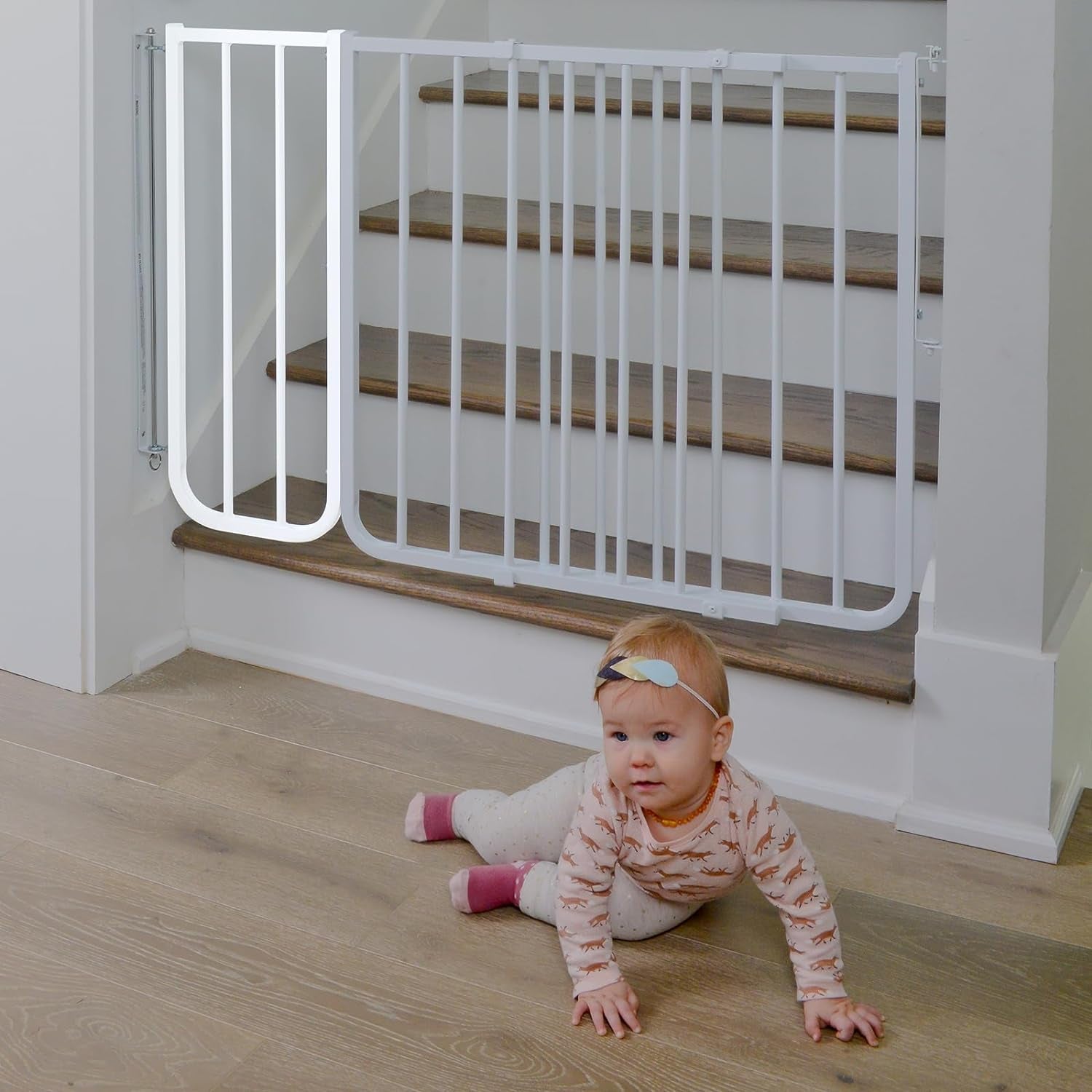 BX1 Baby Gate Extension - Fits  Safety Gates - 10.5 Inch Wide Dog Gate Extension - White